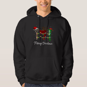 Merry Christmas Hairstylist Red Plaid Hairdresser  Hoodie