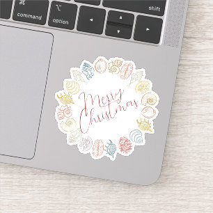 Merry Christmas Halloween New Year Sticker