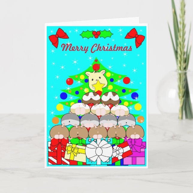 Merry Christmas Hamster-Butt Card (Front)