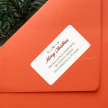 Merry Christmas Hand Drawn Bow Return Address