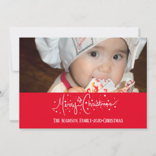 Merry Christmas Hand Drawn Lettering Snow Doodles Card