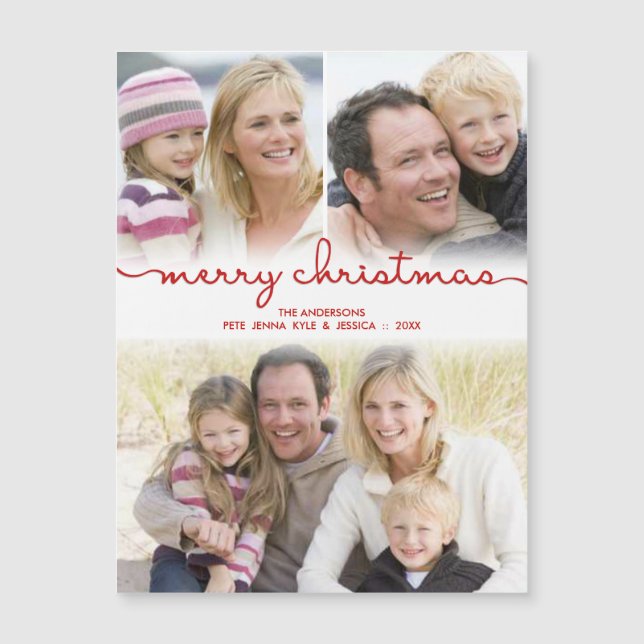 Merry Christmas Hand Lettered Frosty Photo Collage (Front)