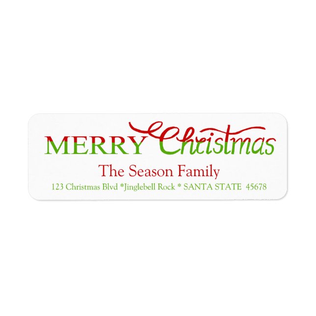 Merry Christmas Hand Lettered Script Label (Front)