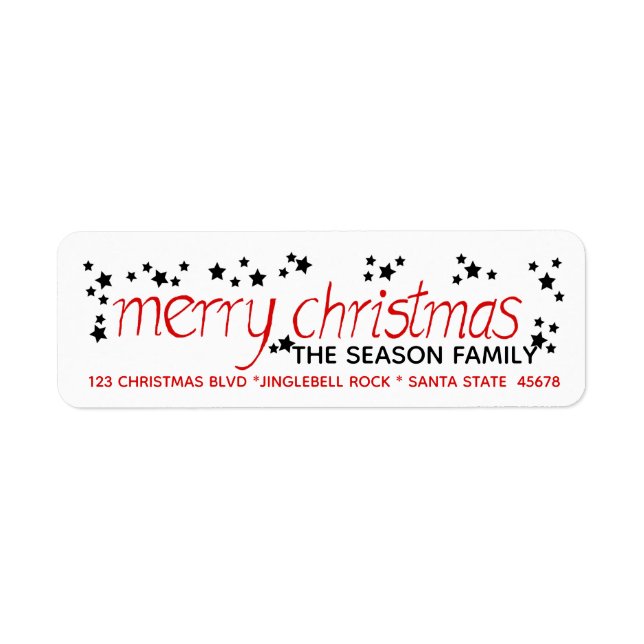Merry Christmas Hand Lettered Script Label (Front)