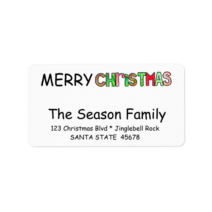 Merry Christmas Hand Lettered Script Label | Zazzle