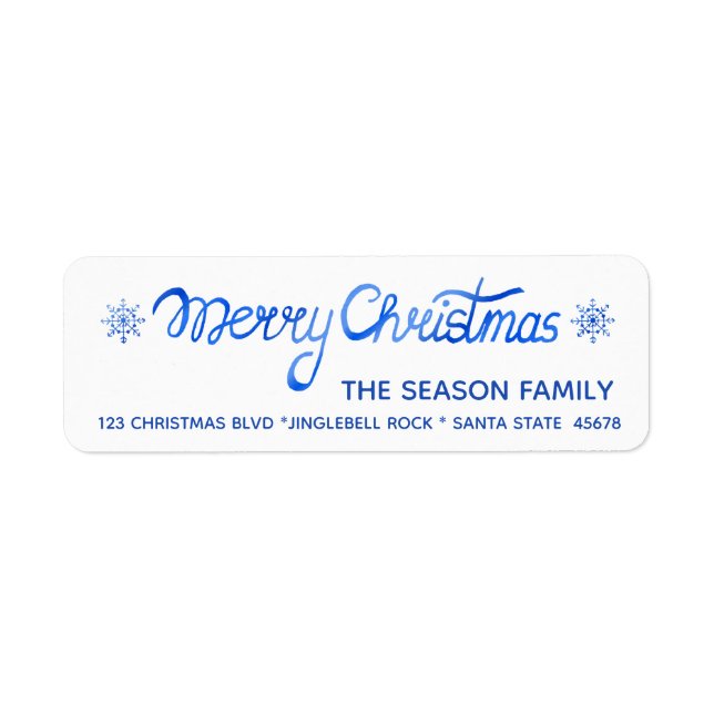 Merry Christmas Hand Lettered Script Label (Front)