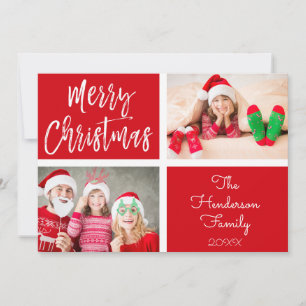 Merry Christmas Hand Lettered Script Photo Card
