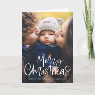 Merry Christmas Hand Lettering Overlay Holiday Card