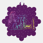 Merry Christmas hand lettering Paper Ornament Card