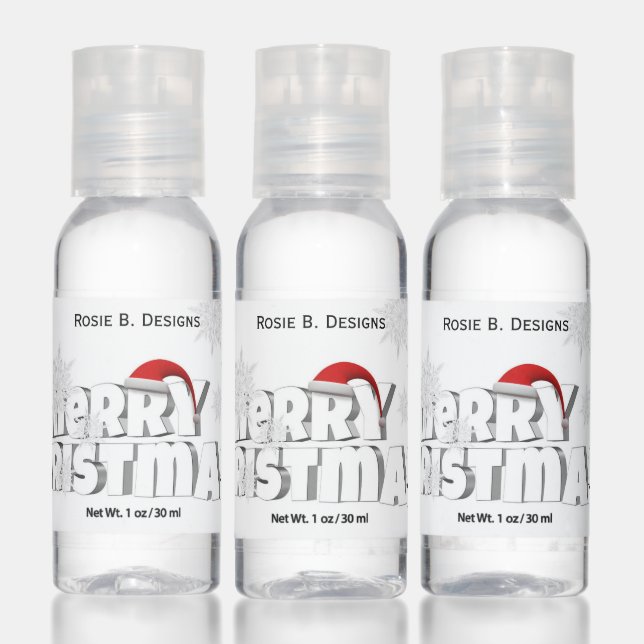 Merry Christmas Hand Sanitizer Travel Bottle Set (Set)