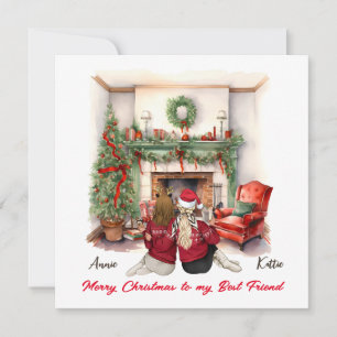 Merry Christmas Handmade Bestie Christmas card