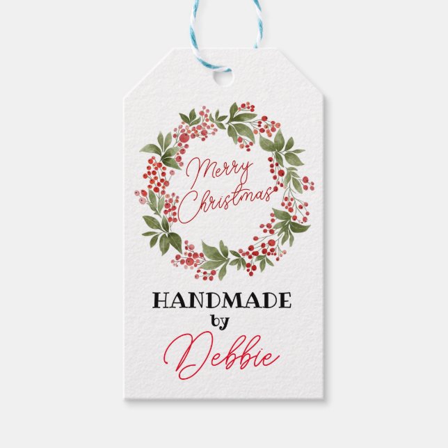 Merry Christmas  Handmade gift tag (Front)