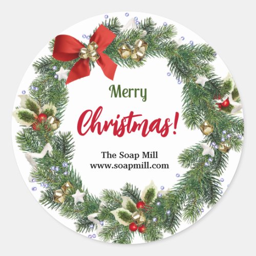 Merry Christmas Handmade Soap Product Sticker