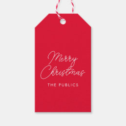 Merry Christmas Handwritten Script Custom Template Gift Tags