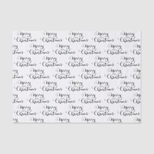 Merry Christmas | Handwritten Script Elegant Tissue Paper (Front)