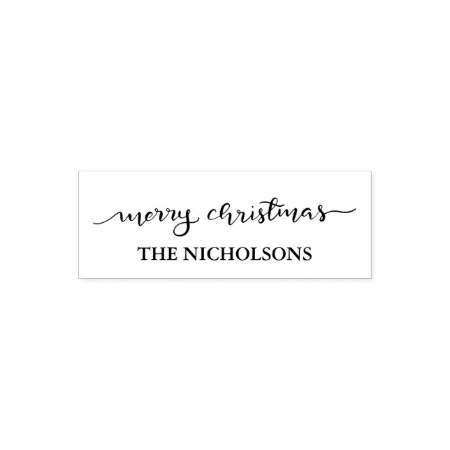 Merry Christmas Handwritten Script Holiday Self-inking Stamp (Design)