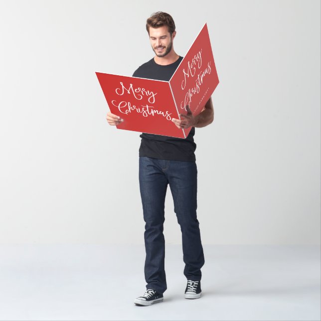 Merry Christmas | Handwritten Script on Red Card (In Situ)