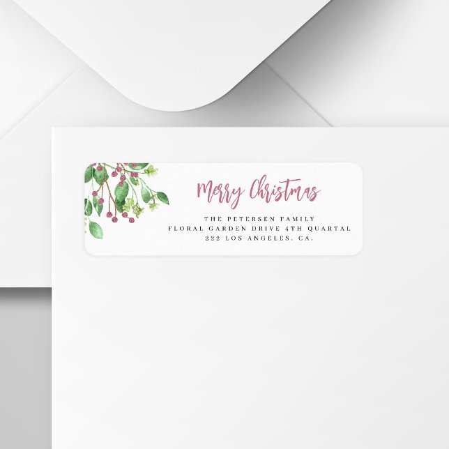 Merry Christmas handwritten script return address Label (Creator Uploaded)
