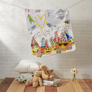 Merry Christmas Happy Birthday Blanket