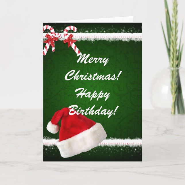 Merry Christmas Happy Birthday Card (Front)