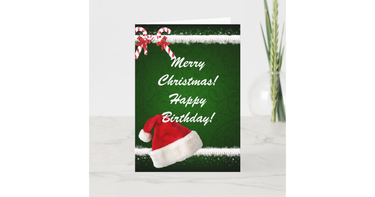 Merry Christmas Happy Birthday Card | Zazzle.com