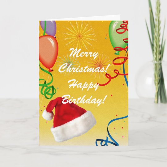 Merry Christmas Happy Birthday Card | Zazzle.com