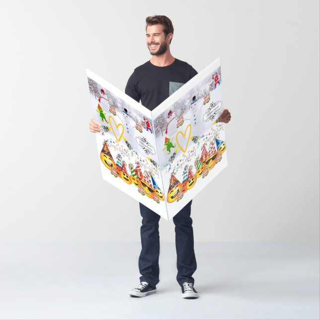 Merry Christmas Happy Birthday Card Large (In Situ)