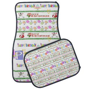 Merry Christmas Happy Birthday Floor Car Mats