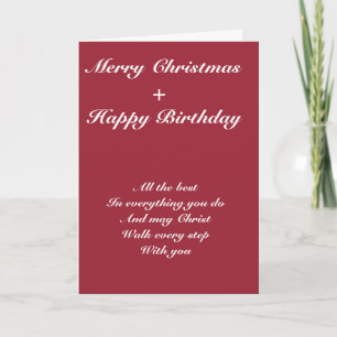Merry Christmas Happy Birthday Holiday Card