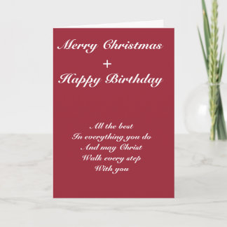 Merry Christmas Happy Birthday Holiday Card