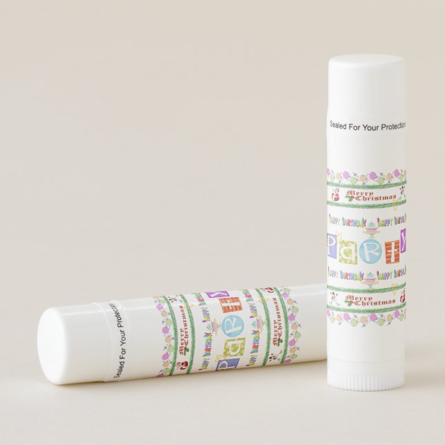 Merry Christmas Happy Birthday Lips Balm Lip Balm (Front)