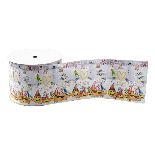 Merry Christmas Happy Birthday Ribbon (Spool)