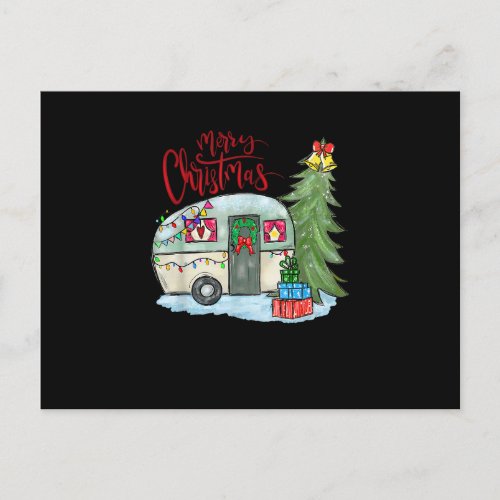 Merry Christmas Happy Camper Funny Camping Life Fa Postcard