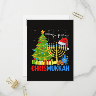  Merry Christmas Happy Chanukah Jewish Invitation Postcard
