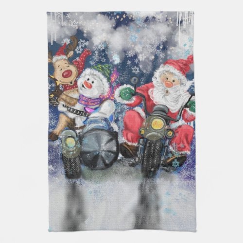 Merry Christmas _ Happy Friends _ Fun Painting Kitchen Towel