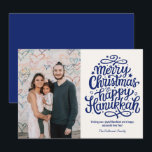 Merry Christmas Happy Hanukkah Family Photo  Holiday Card<br><div class="desc">Merry Christmas Happy Hanukkah Photo Holiday Cards.</div>
