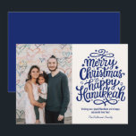 Merry Christmas Happy Hanukkah Family Photo  Holiday Card<br><div class="desc">Merry Christmas Happy Hanukkah Photo Holiday Cards.</div>