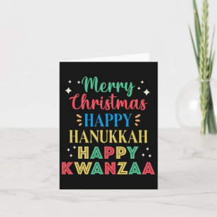 Merry Christmas Happy Hanukkah Happy Kwanzaa 9 Card