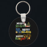 Merry Christmas Happy Hanukkah Happy Kwanzaa Happy Keychain<br><div class="desc">Merry Christmas Happy Hanukkah Happy Kwanzaa Happy Holidays</div>