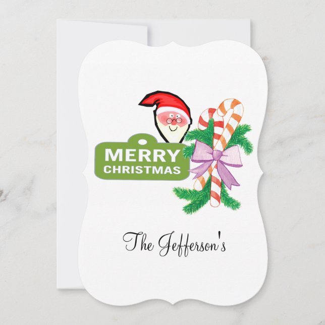 Merry Christmas Happy Holiday Flat Greeting Card (Front)