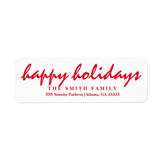 Merry Christmas Happy Holiday Label (Front)