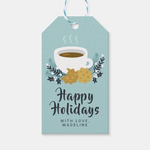 Merry Christmas  Happy Holidays Cocoa  Cookies Gift Tags