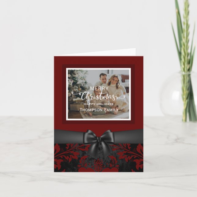 Merry Christmas happy holidays custom photo Invitation (Front)