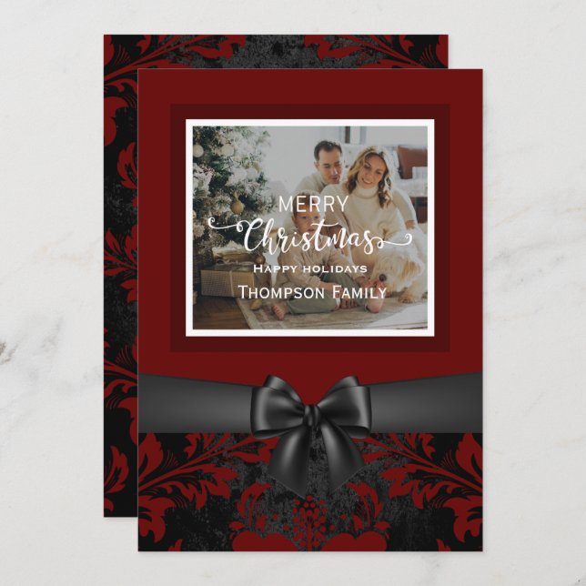 Merry Christmas happy holidays custom script Invitation (Front/Back)