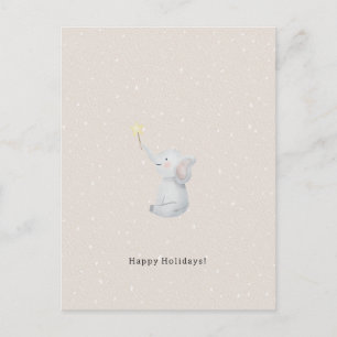 Merry Christmas Happy Holidays Elephant Card