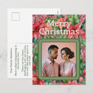 Merry Christmas Happy Holidays Engagement Photo Holiday Postcard