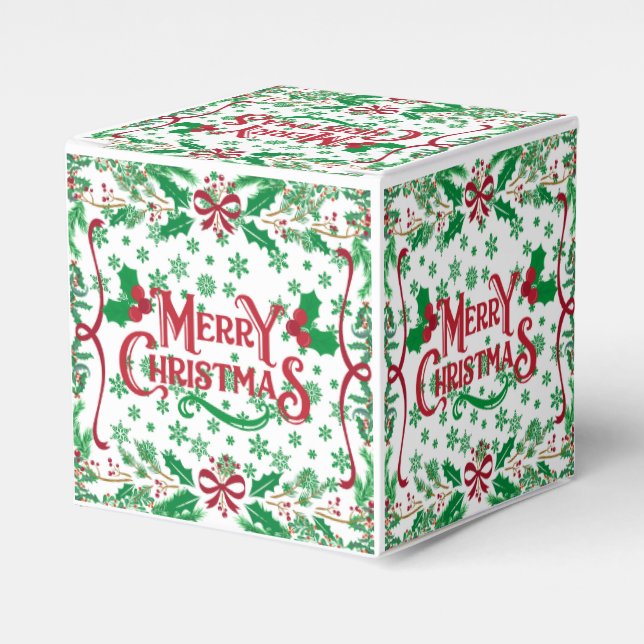 Merry Christmas Happy Holidays  Favor Boxes (Front Side)
