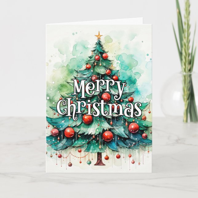 Merry Christmas | Happy Holidays Holiday Card (Front)