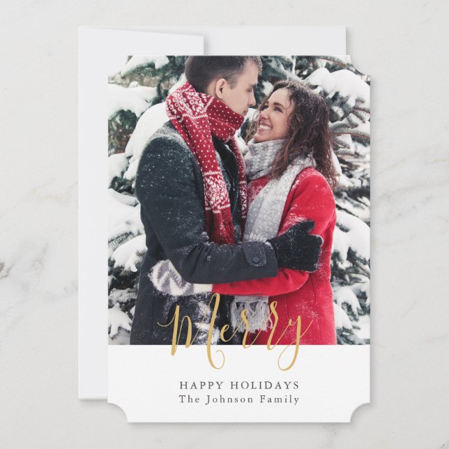 MERRY Christmas Happy Holidays Photo Picture cards (Front)