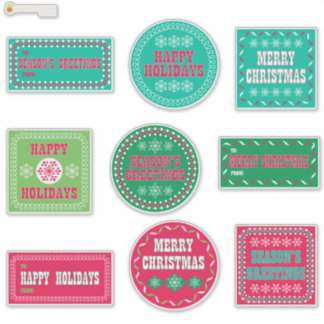 Merry Christmas Happy Holidays Season's Greetings Sticker
